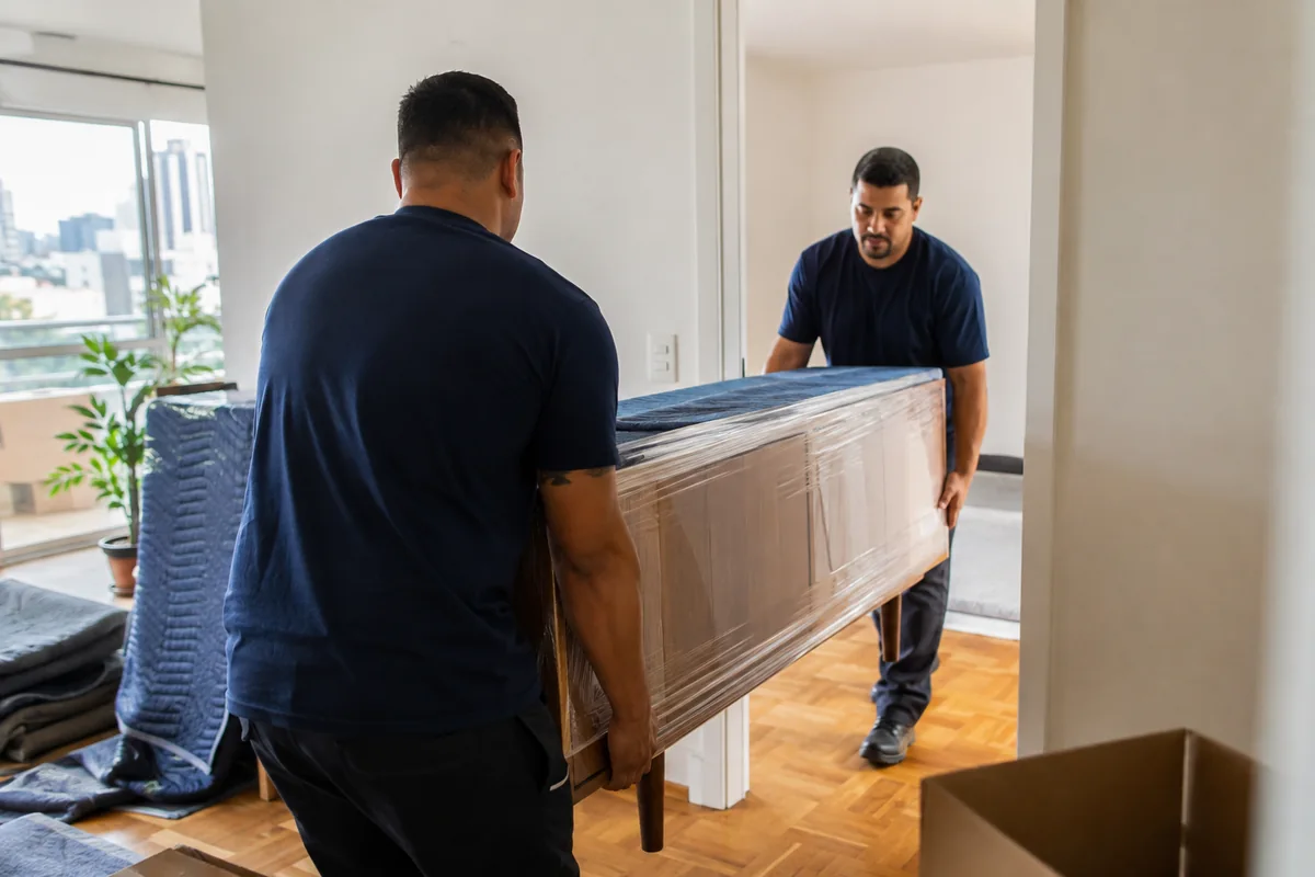Transporte de móvel protegido durante uma mudança residencial